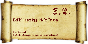 Bánszky Márta névjegykártya