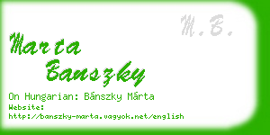 marta banszky business card